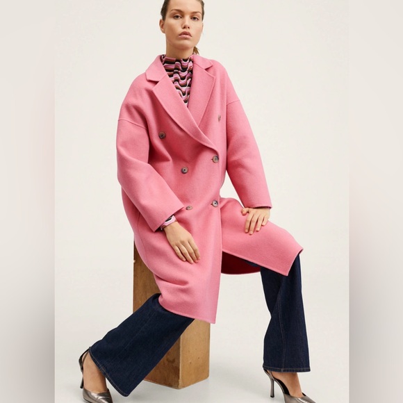 MANGO Pink Handmade Wool Coat - Picture 9 of 9